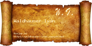 Waldhauser Iván névjegykártya